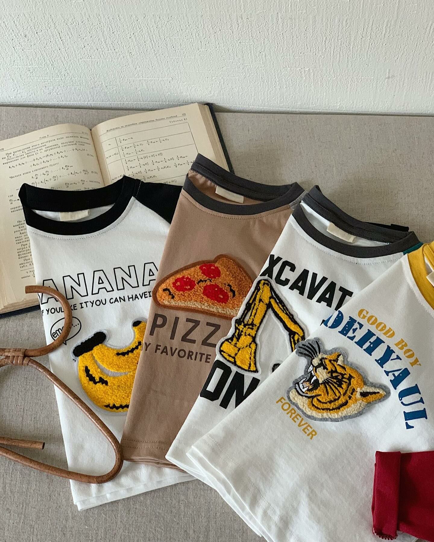 日雜毛巾綉撞色上衣