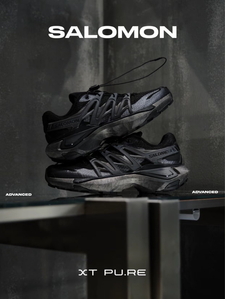 SALOMON 薩洛蒙 XT PURE ADVANCED 復古 越野 登山 黑魂 全黑 慢跑鞋 474460