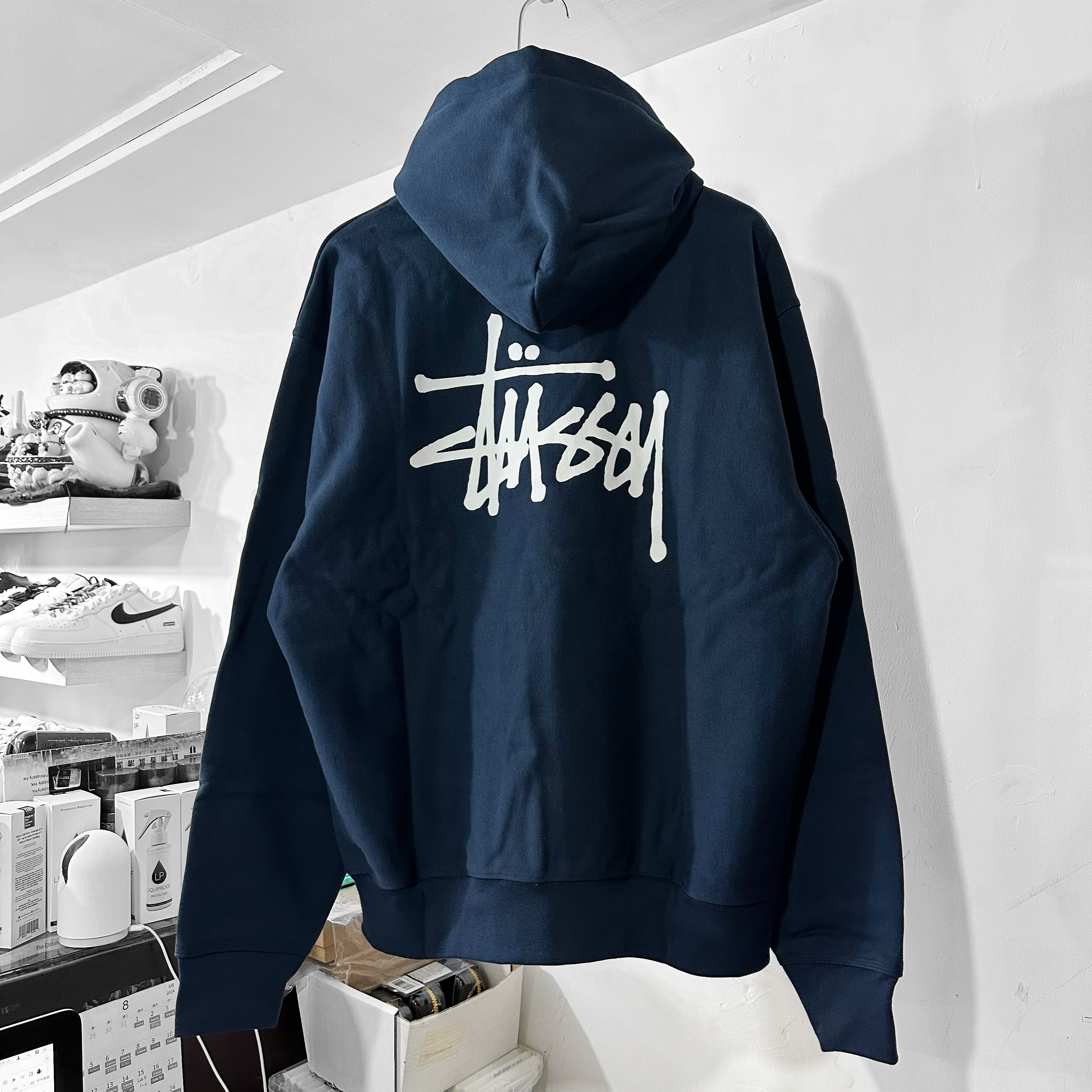 STUSSY BASIC STÜSSY  HOODIE NAVY 海軍藍