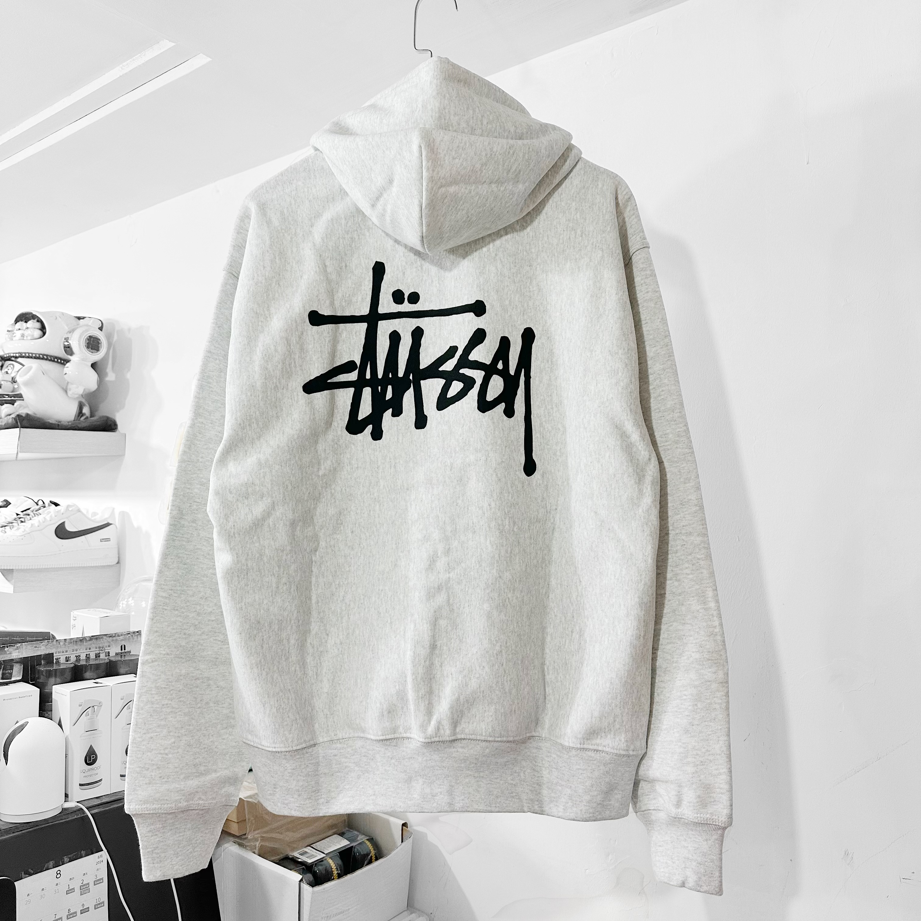 STUSSY BASIC STÜSSY ZIP HOODIE  ASH HEATHER 拉鏈外套
