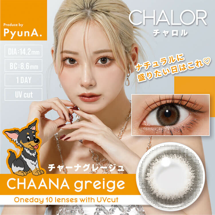 [日拋] CHALOR 1 Day CHAANA greige 有色彩妝隱形眼鏡｜每盒10片