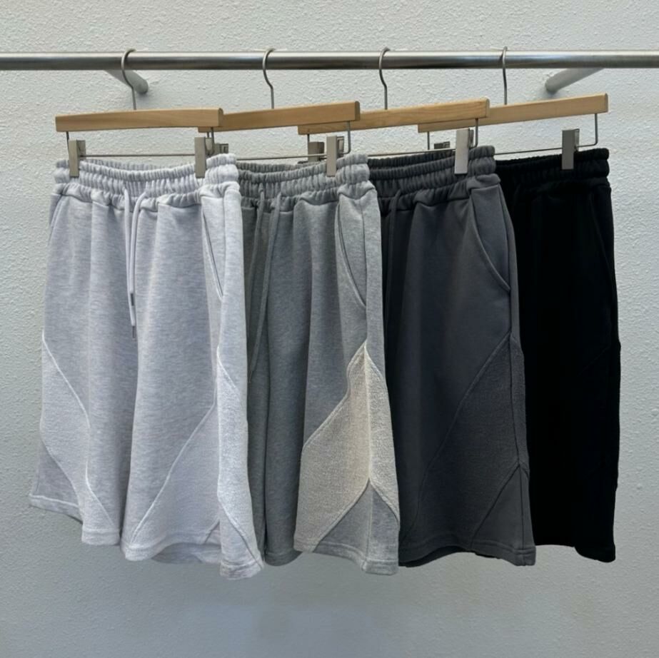 淨色拼布棉質短褲 P2963