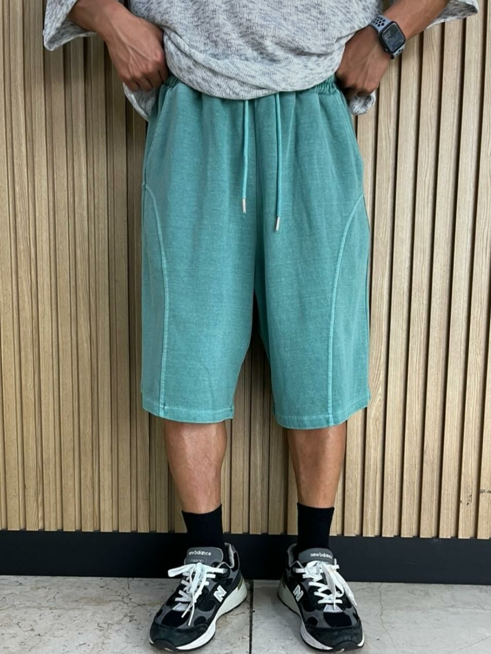 洗水淨色棉質短褲 P2962