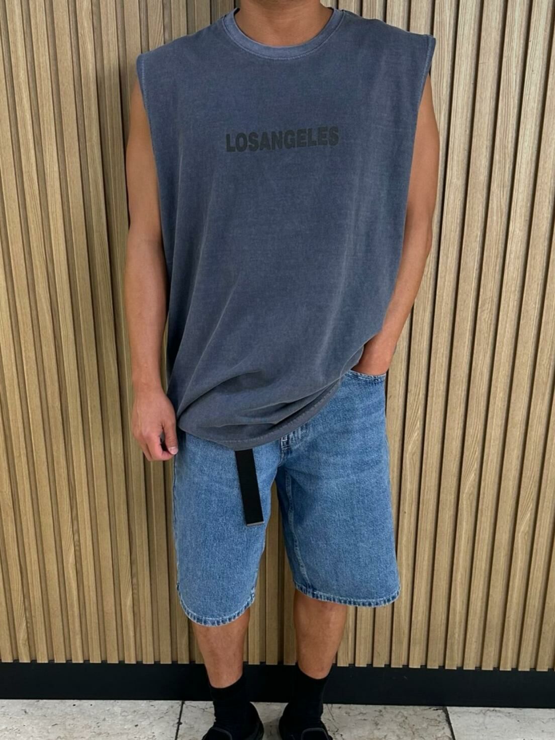 洗水英文字背心 V1101