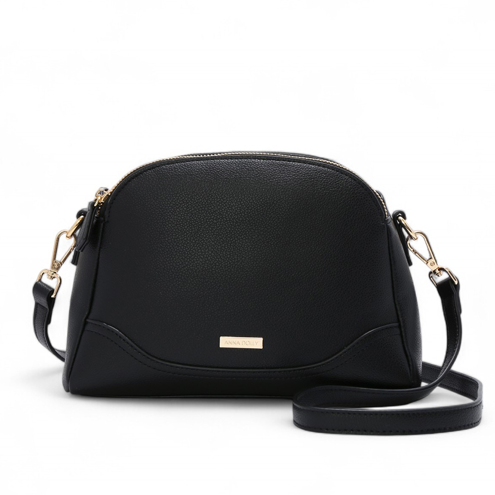 ANNA DOLLY 側肩斜背貝殼包 黑色