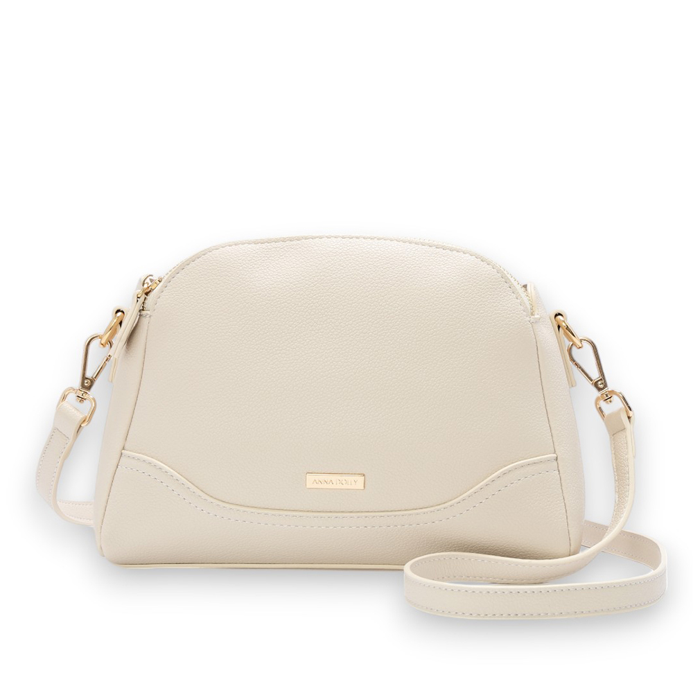 ANNA DOLLY 側肩斜背貝殼包 米白色