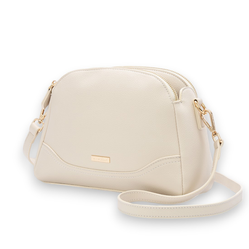 ANNA DOLLY 側肩斜背貝殼包 米白色