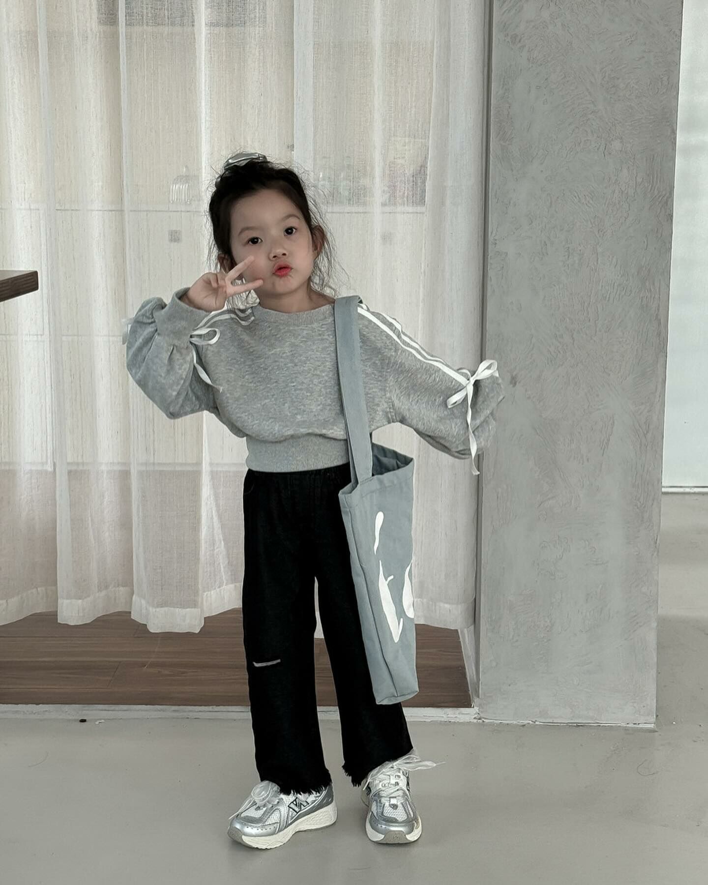 韓版割破毛邊直筒褲