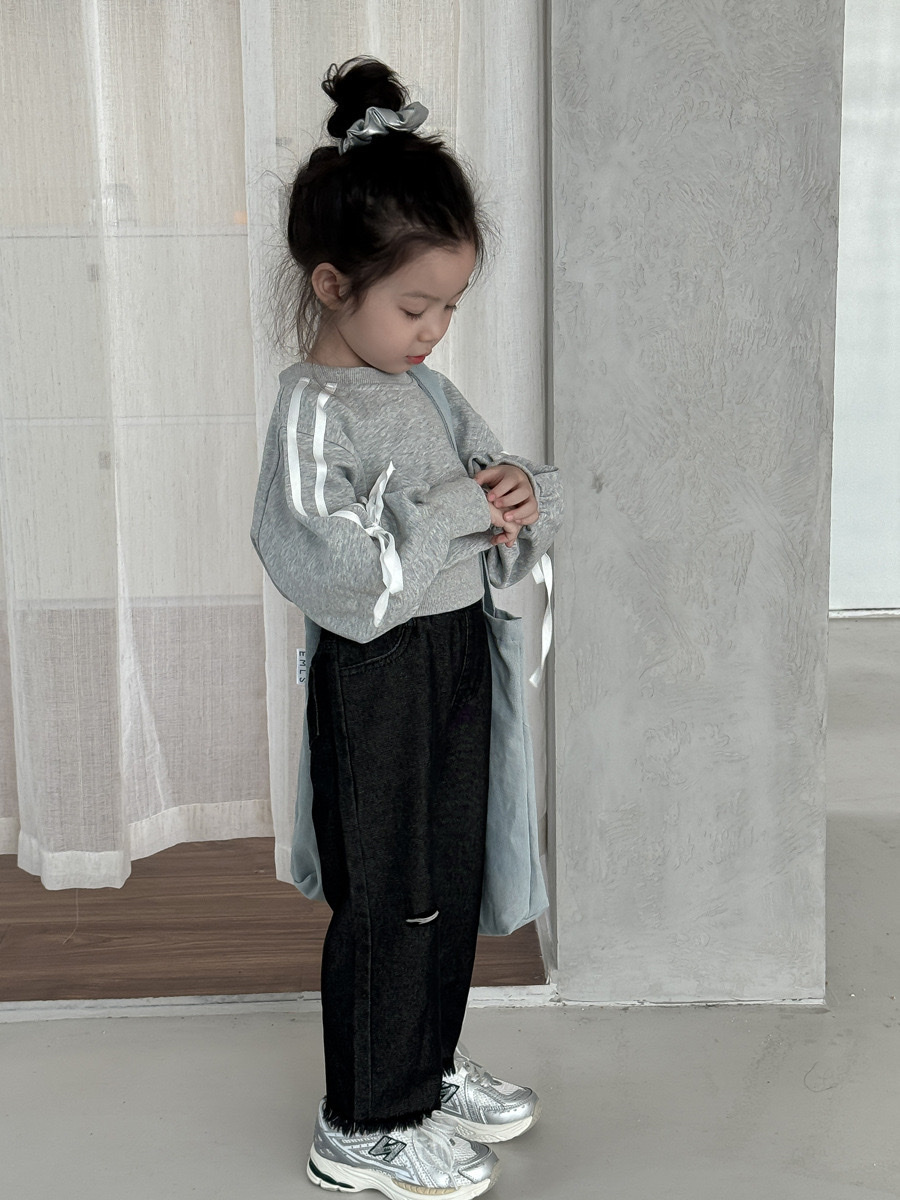 韓版割破毛邊直筒褲