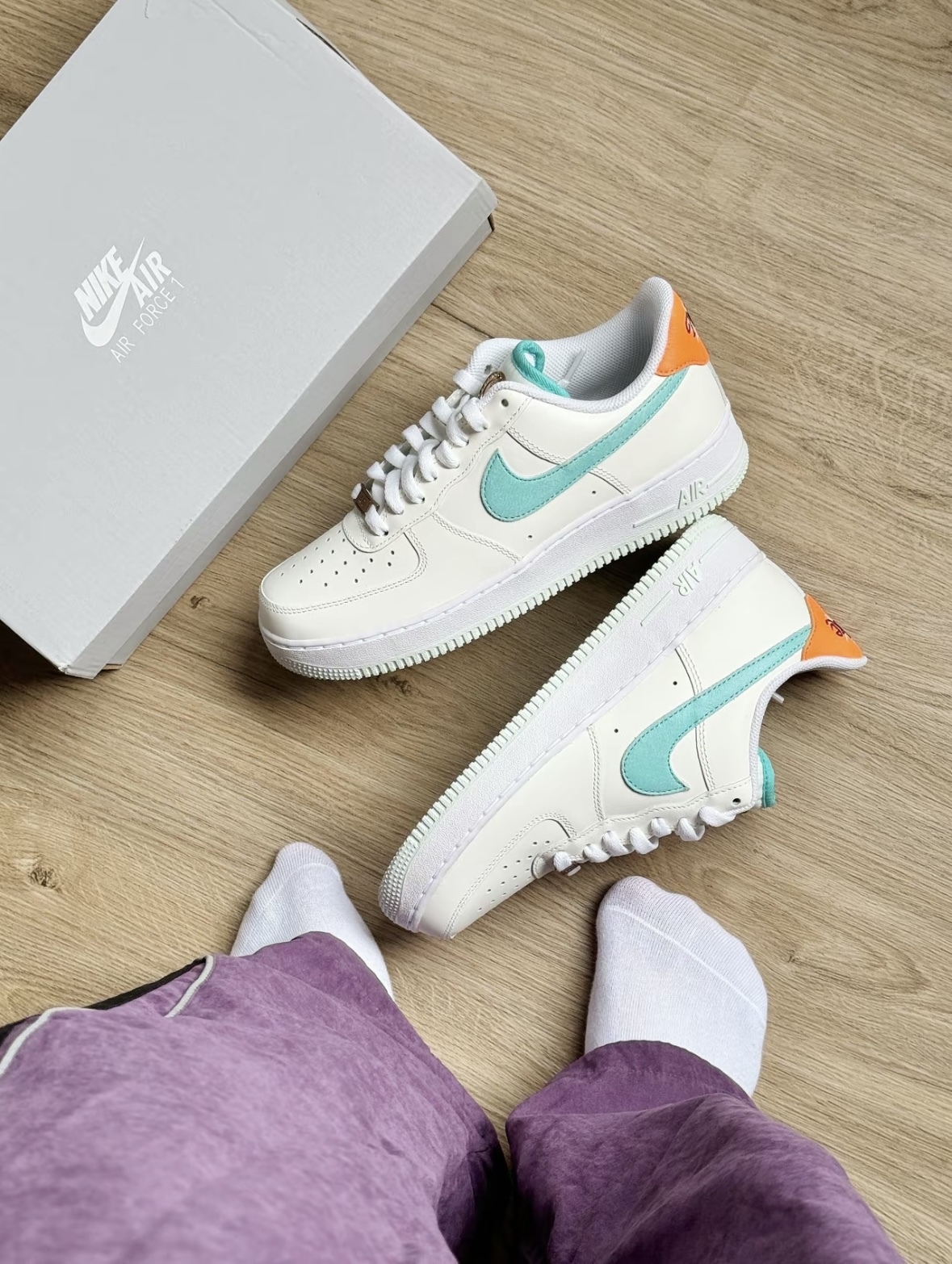 Nike Air Force 1 AF1 米白色 淺綠色 皮革 奧運限定 金牌 男款 HM3728-131/預購