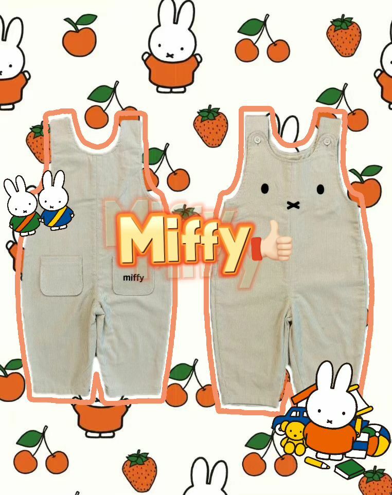 原單 24年秋季跟單miffy燈芯絨 背帶褲