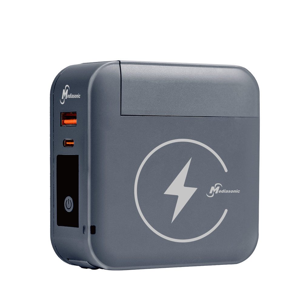 Mediasonic  | Wireless Power Bank | Power Bank+Wireless Charging+Removable Adapter (GLX4-AWC1W)