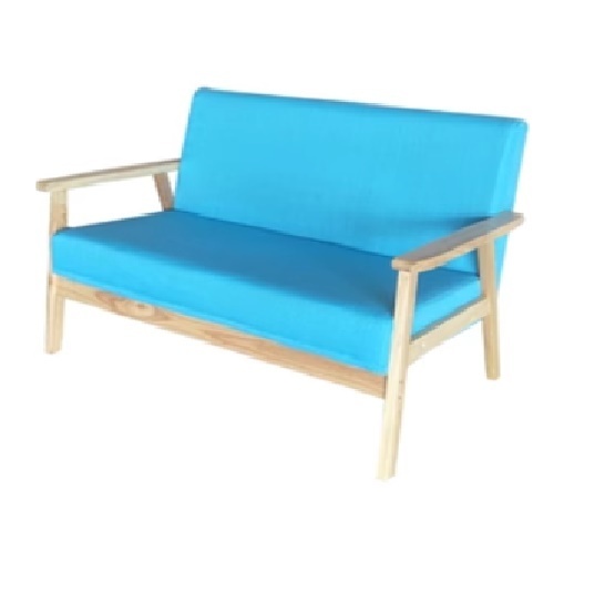 New fabric sofa [double-seat native sponge model] (aqua blue fabric is removable and washable, upgraded and thickened)