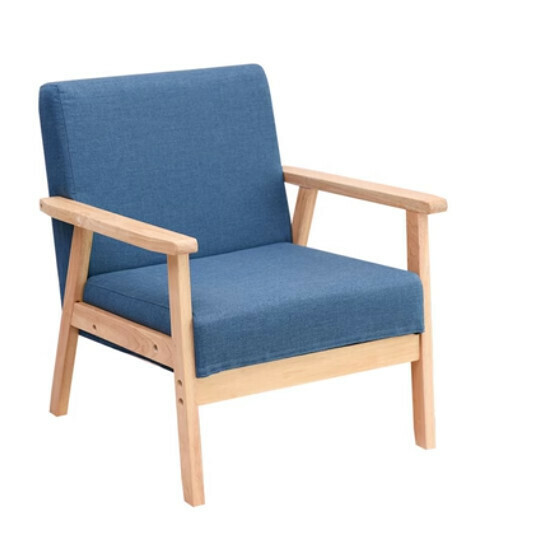 New fabric sofa chair [single seat, native sponge model] (dark blue fabric, removable and washable, upgraded and thickened)