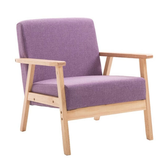 New fabric sofa chair [single seat, native sponge] (onion purple fabric, removable and washable, upgraded and thickened)