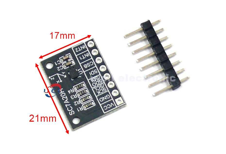 【UCI電子】 (4-5) SC7A20H 高精度三軸重力加速度傾斜度角度感測器模組IIC/SPI傳輸