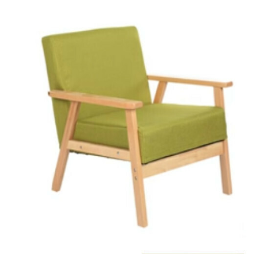 New fabric sofa chair [single seat, native sponge model] (lazy bud green, removable and washable fabric, upgraded and thickened)
