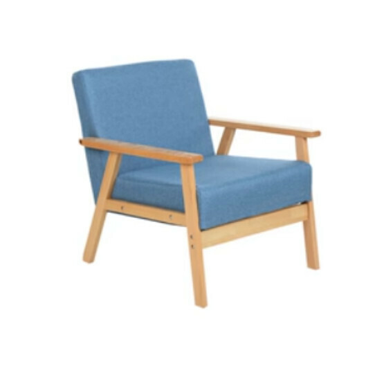 New fabric sofa chair [single seat, native sponge model] (sky blue, removable and washable fabric, upgraded and thickened)