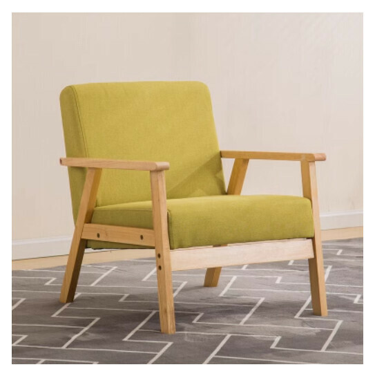 New fabric sofa chair [single seat, native sponge model] (light green, removable and washable fabric, upgraded and thickened)