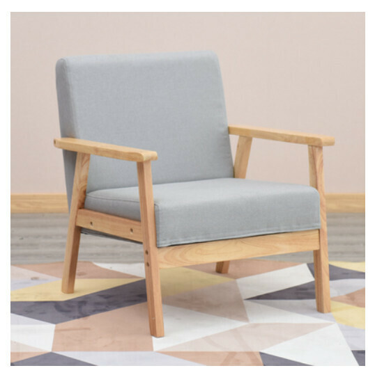 New fabric sofa chair [single seat, native sponge model] (light gray, removable and washable fabric, upgraded and thickened)