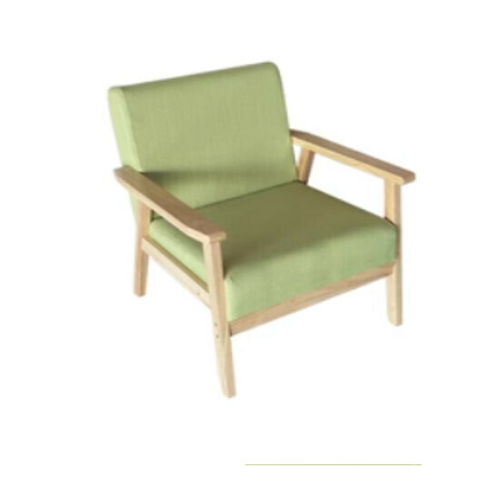 New fabric sofa chair [single seat, native sponge model] (grass green, removable and washable fabric, upgraded and thickened)