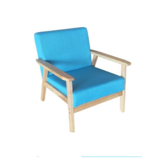 New fabric sofa chair [single seat, native sponge model] (aqua blue, removable and washable fabric, upgraded and thickened)