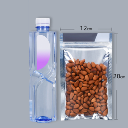 Hot push flat bottom translucent aluminum-plated ziplock bags (16 silk 12*20CM 100 pieces)