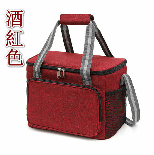 爆款戶外牛津布手提保溫袋【酒紅色】