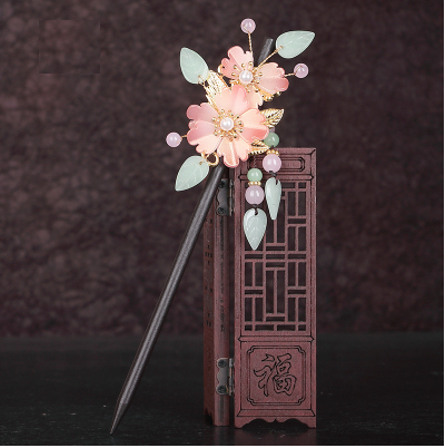 Hot style antique ebony tassel hairpin (Linyuan) (size: hairpin length 18cm)