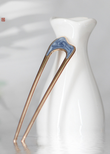 Popular simple u-shaped alloy hairpin (fritillary gray) (size: hairpin length 10.8cm)