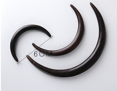 Popular classic and simple sandalwood crescent-shaped bun (ebony small size) (size: 6cm long)