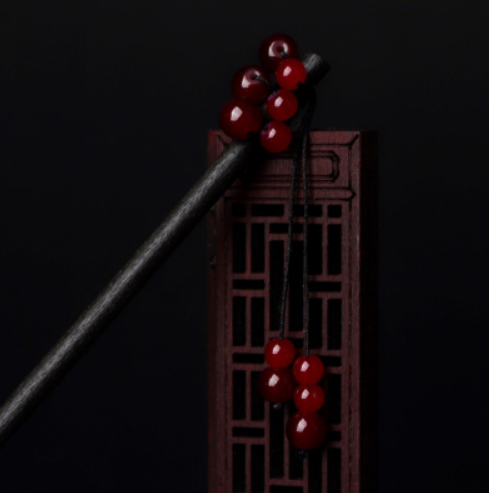 Popular ancient style tassel hairpin wooden hairpin (Yilan) (size: hairpin length is about 18cm)