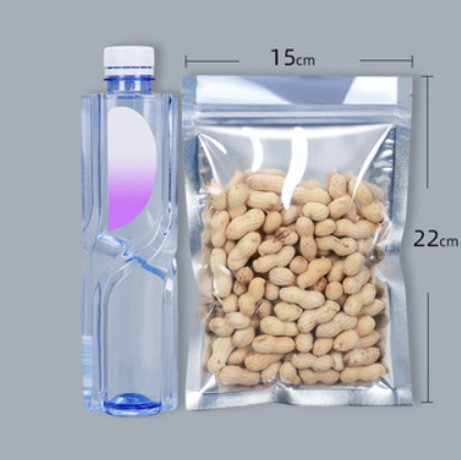 Hot push flat bottom translucent aluminum-plated ziplock bags (16 silk 15*22CM 100 pieces)