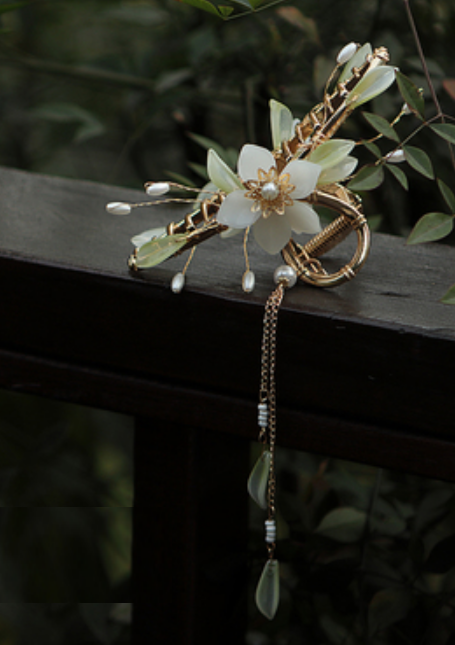 Popular antique style elegant temperament tassel hairpin (Chang Sixi) (size: gripper length is about 11*4cm, tassel length is about 14.5cm)