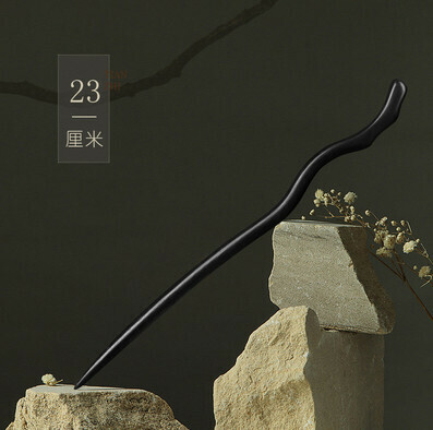 Popular elongated antique style simple style hairpin made of sandalwood (green sandalwood branch) (size: hairpin length 25cm)