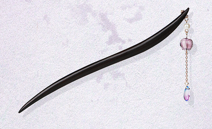 Hot style classical and elegant tasseled ebony hairpin (Nanjian - Symphony style) (size: hairpin length 18cm)