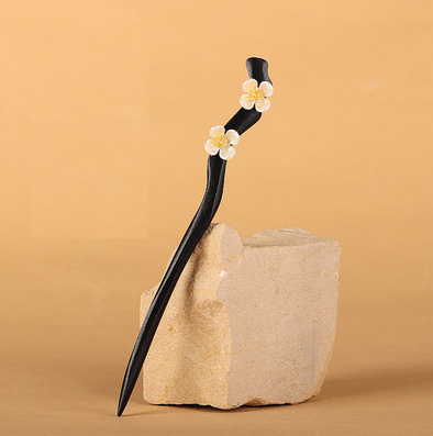 Popular antique-style high-end wooden tassel hairpin (Cailing) (size: hairpin length 17cm)