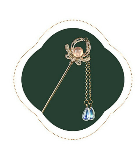 Popular ancient style pure handmade alloy tassel hairpin (Liuying) (size: hairpin length 14.5cm, tassel length 8.5cm)