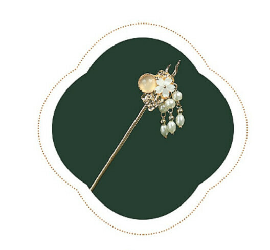 Popular ancient style pure handmade alloy tassel hairpin (fleeting years) (size: hairpin length 15cm, tassel length 2cm)