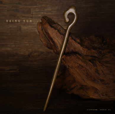 Hot style quaint and simple green sandalwood hairpin for women (Xiangyun) (size: 18cm)