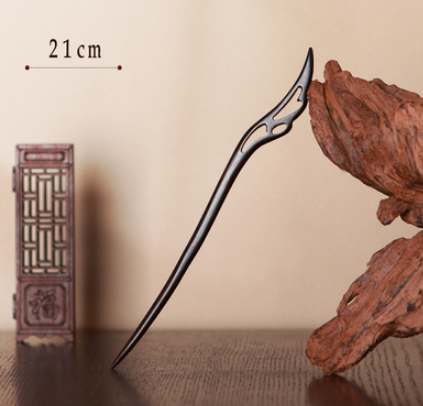 爆款古風加長款黑檀木髮簪（仙羽）（尺寸：約長21cm）