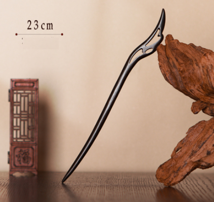 爆款古風加長款黑檀木髮簪（仙羽）（尺寸：約長23cm）