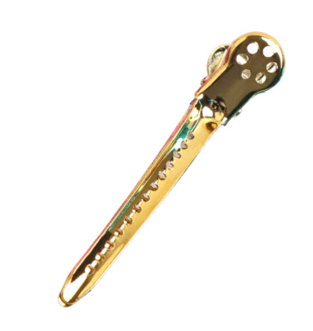 新款美發鴨嘴夾 波紋夾 化妝造型專用夾（金色 尺寸：9cm【1個】）