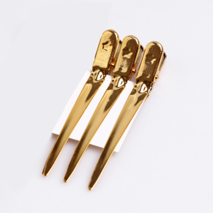 New hair clip, fluffy hair root steel clip, duckbill hair clip (gold [3 pieces] size: 0.8cm*8.8cm)
