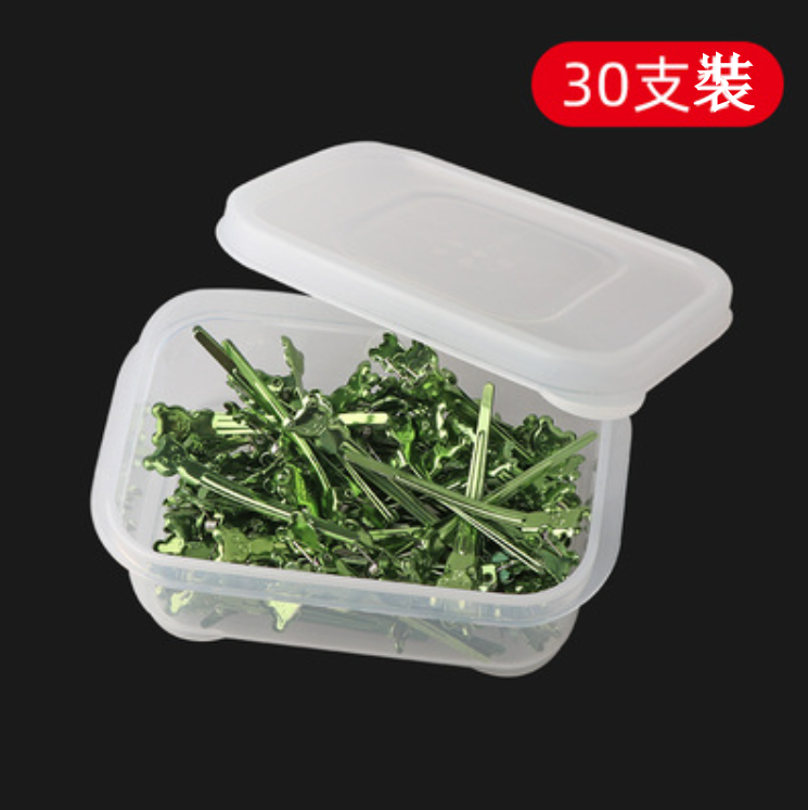 New Bear Hairdressing Aluminum Clips, Hair Clips, Corrugated Style Clips (Green [30 pcs] Size: 5.5cm)