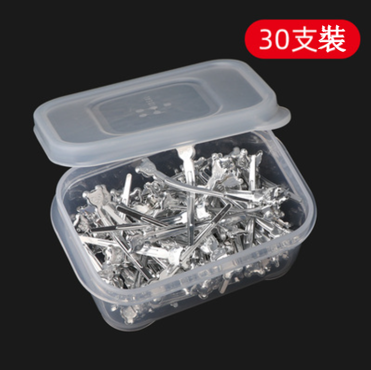 New Bear Hairdressing Aluminum Clips, Hair Clips, Corrugated Style Clips (Silver [30 Pieces] Size: 5.5cm)