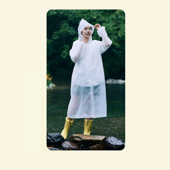 新款非一次性長款成人雨衣（白色常規款[環保材質]反覆使用3_5次 模特身高172CM）【下單後請聯絡客服確認發貨款式】
