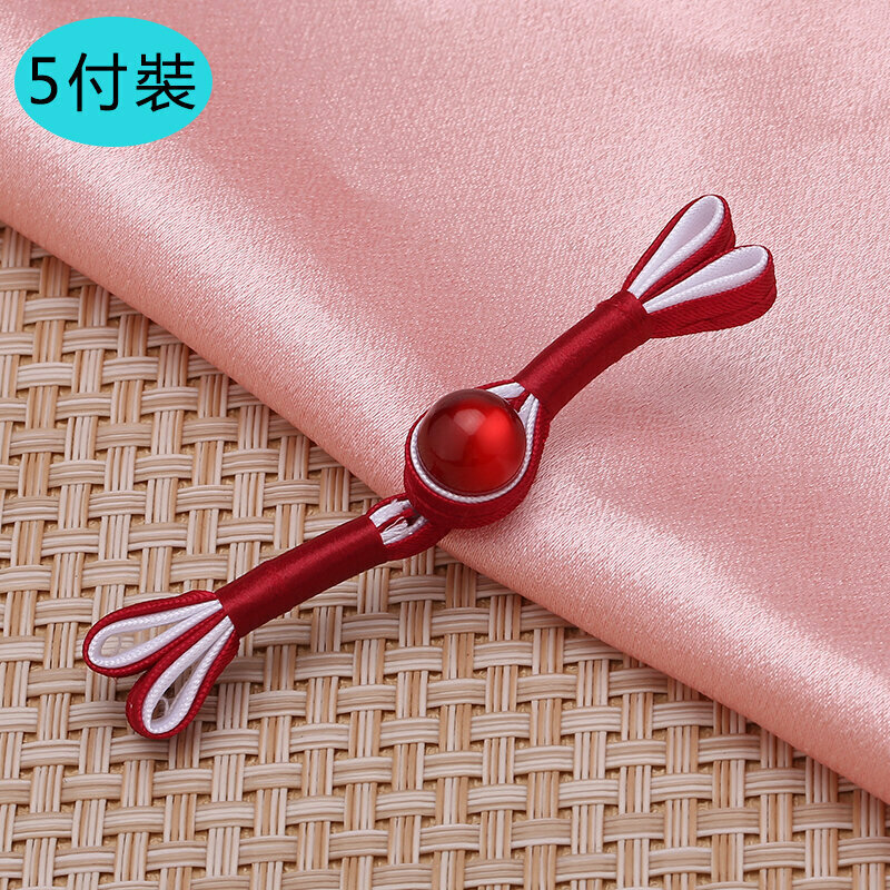New style [5 sets] cheongsam button clothing accessories (red envelope white, free needle and thread)