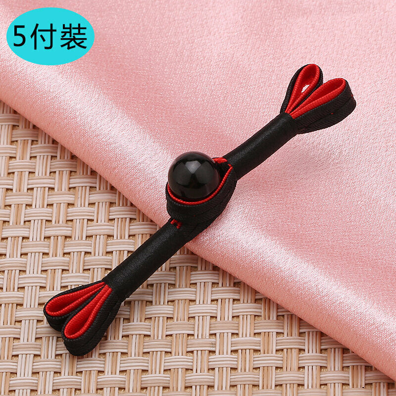 New style [5 sets] cheongsam button clothing accessories (black bag, red bag, free needle and thread)
