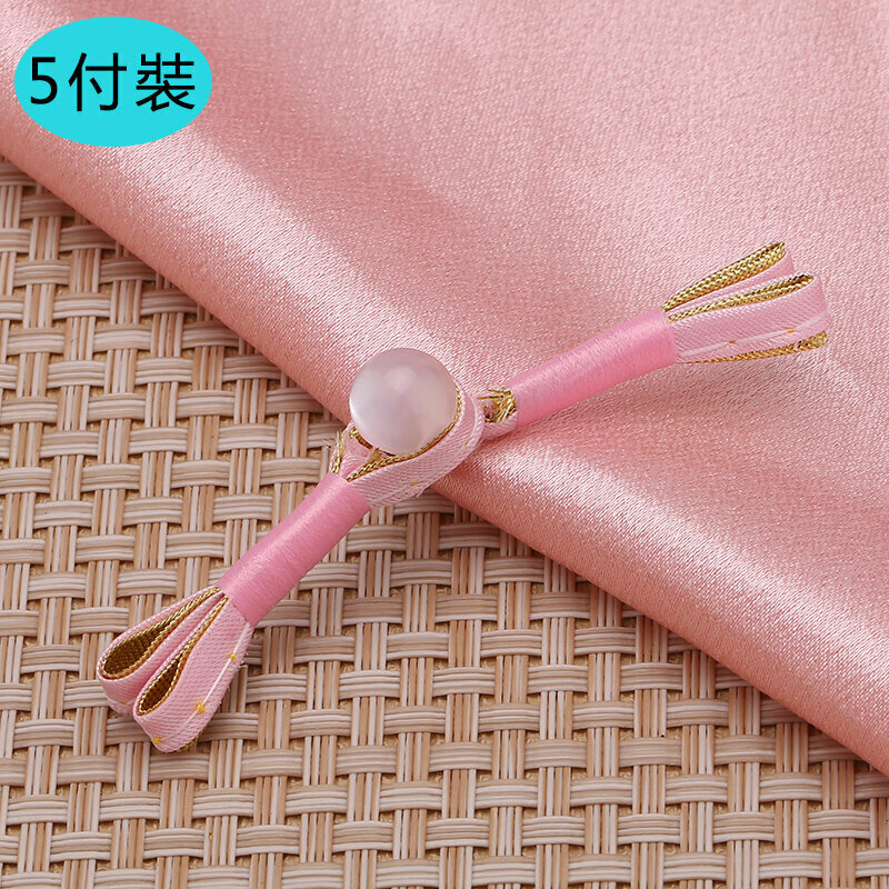 New style [5 sets] cheongsam button clothing accessories (pink covered with gold, free needle and thread)